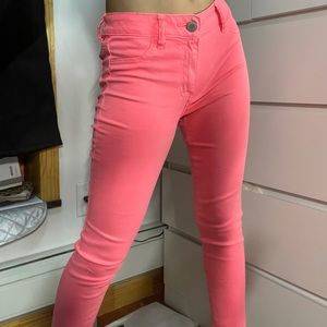 Hot pink skinny jeans